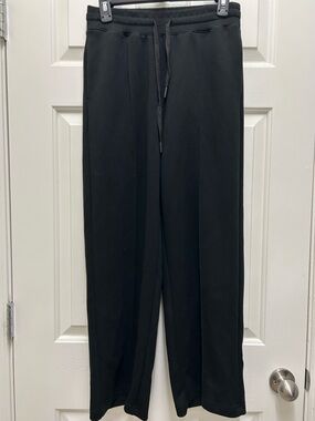 Women's Black Wide-Leg Drawstring Pants